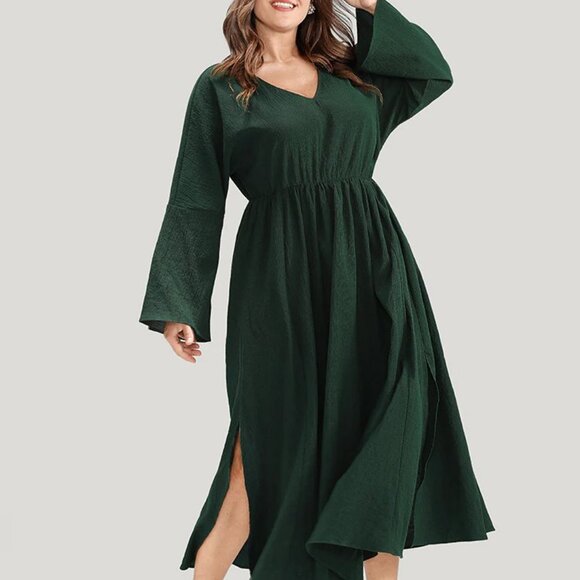BloomChic Dark Green Long Sleeve Dress - Picture 1 of 7